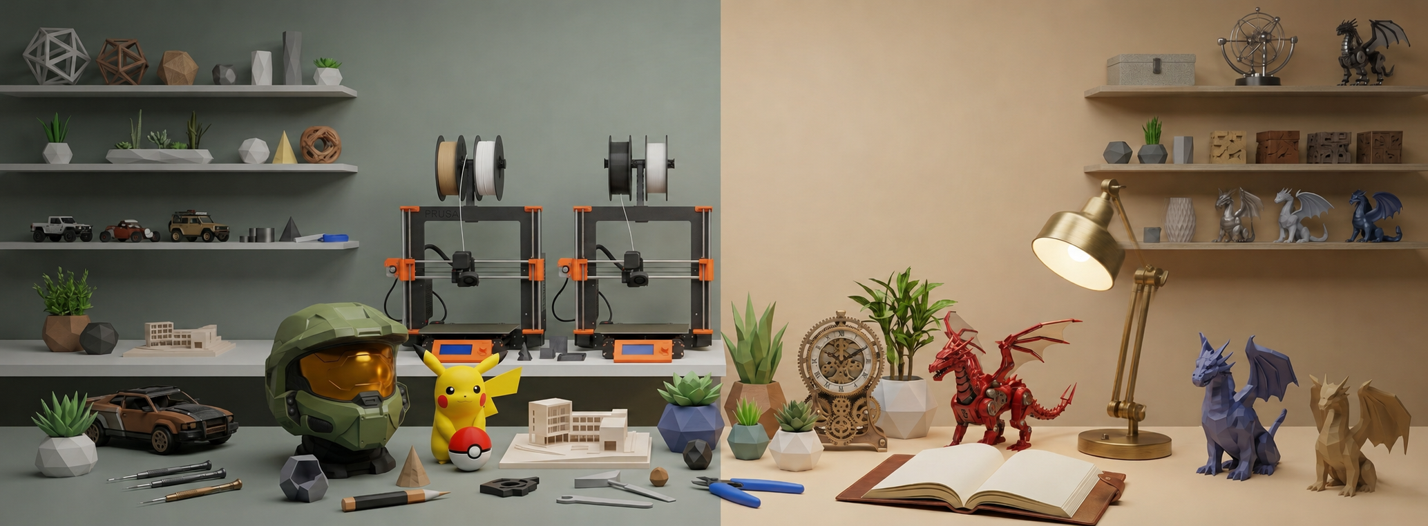 Banner principal de Ensambles3D con impresoras 3D y productos impresos
